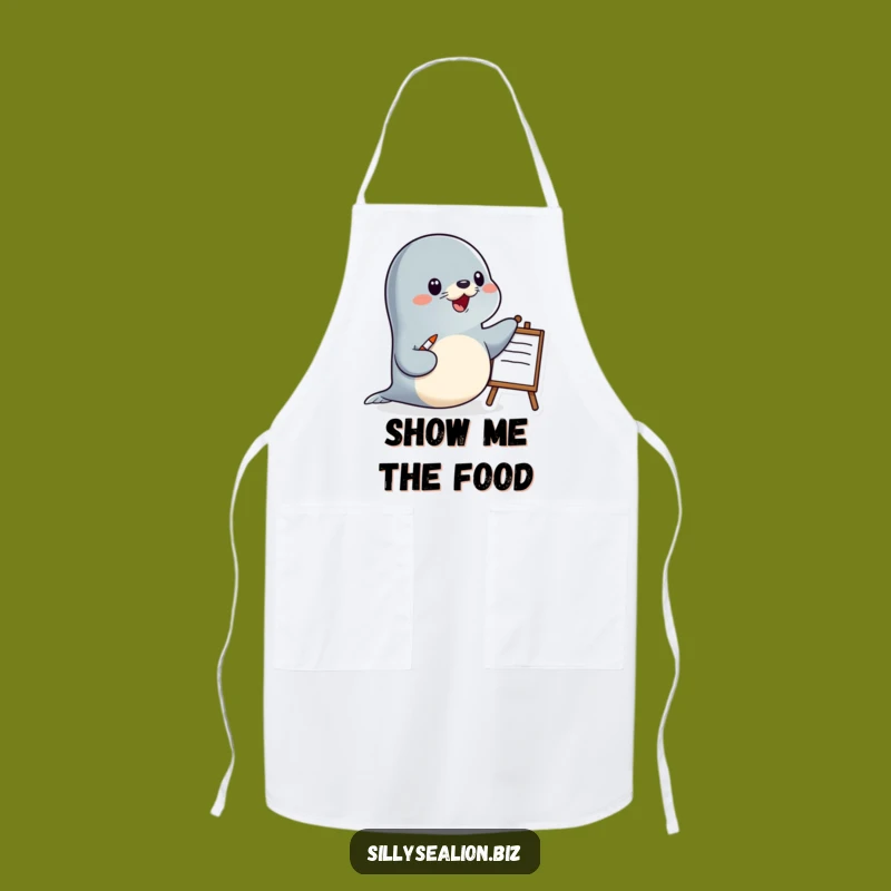 Funny Chef Sea Lion Presenter Apron: Cook and Teach with Humor