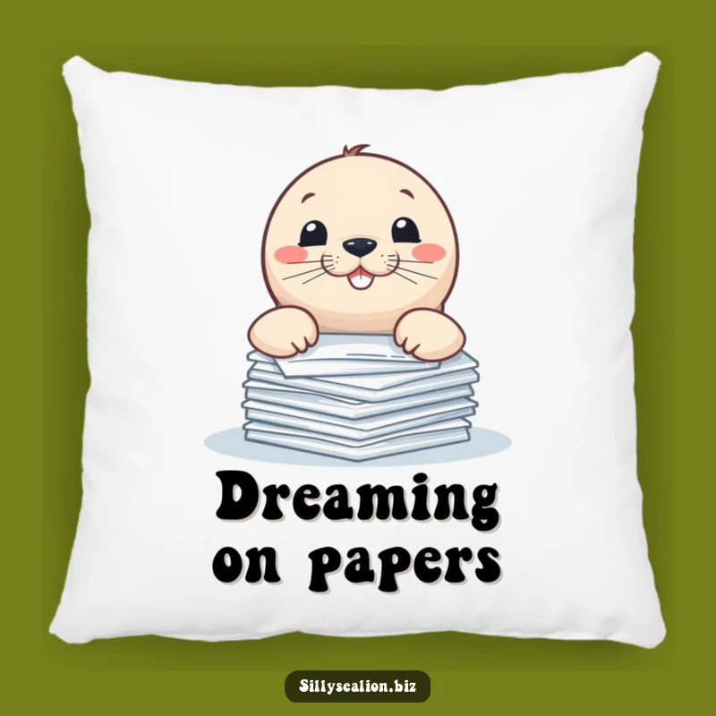 Funny Sea Lion Paper Peeker Pillow: Cozy Comfort with a Playful Pup Design