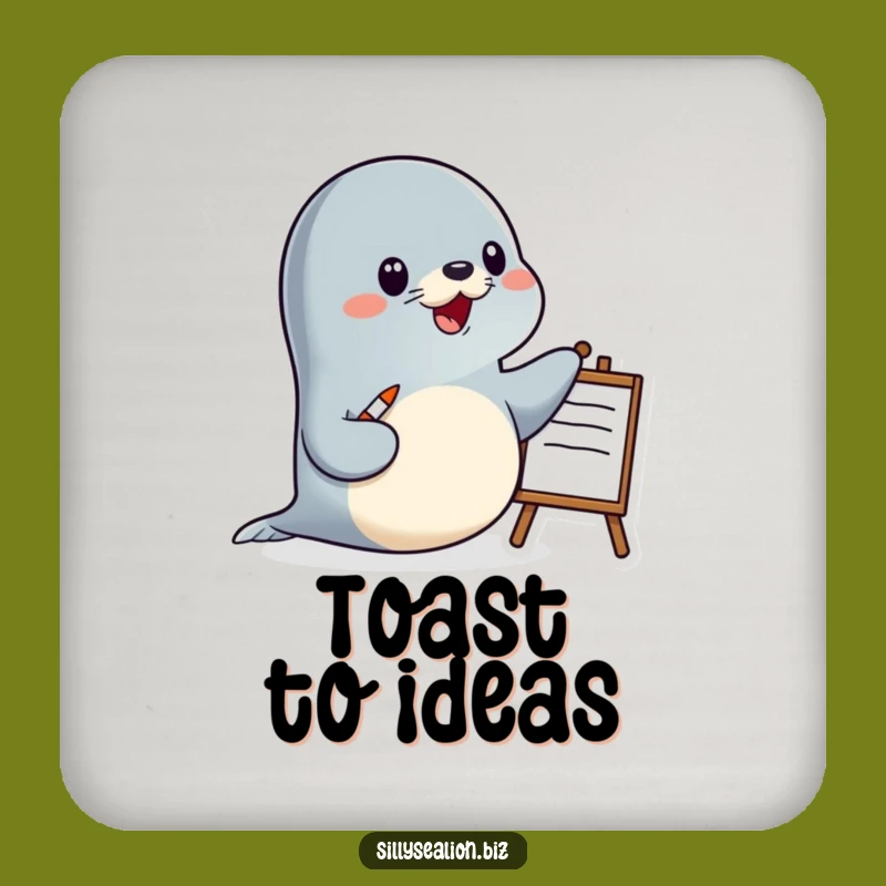 Funny Sea Lion Presentation Coasters: Protect Surfaces with Educational Humor