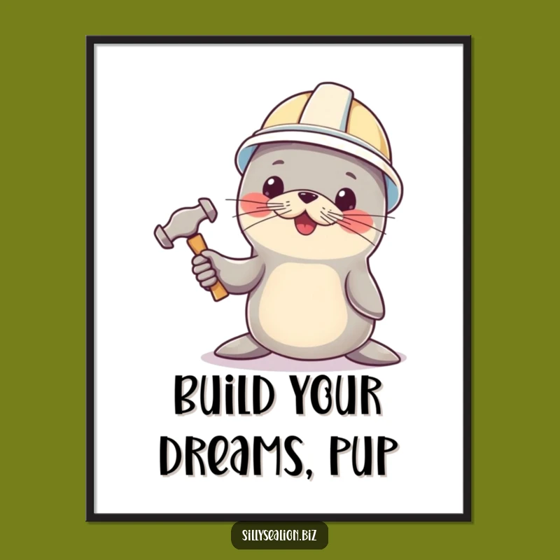 Free Printable Sea Lion Wall Art: Handy Pup - Hilarious Downloadable Decor!