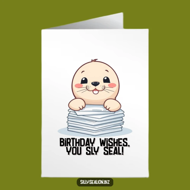 Free Printable Sea Lion Birthday Card: Paper Pup Grin - Funny Downloadable Gift!
