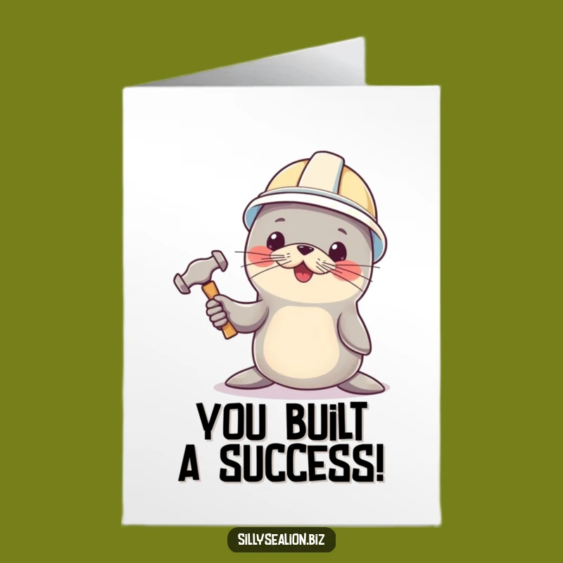 Free Printable Sea Lion Congrats Card: Handy Pup - Humorous Downloadable Achievement!