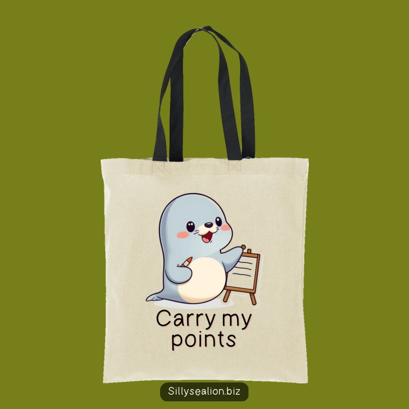 Funny Presenter Sea Lion Tote Bag: Carry Your Notes and Confidence