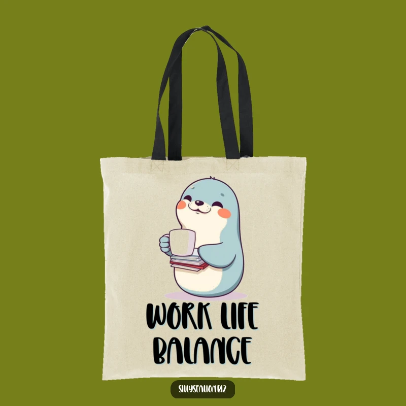 Funny Multi-Tasking Sea Lion Tote Bag: Carry Your Load with Humorous Style
