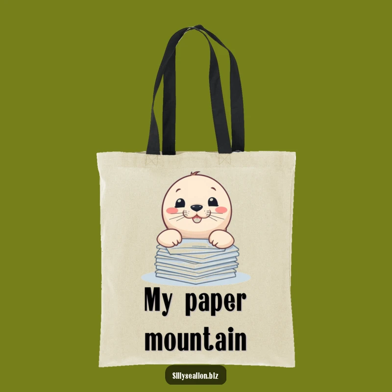 Funny Sea Lion Paper Peeker Tote Bag: Carry Your Work with Playful Charm